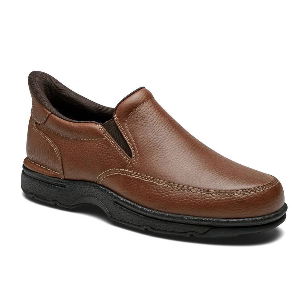 NEW ROCKPORT men's ellworth cushioned slip-on loafer in medium natural